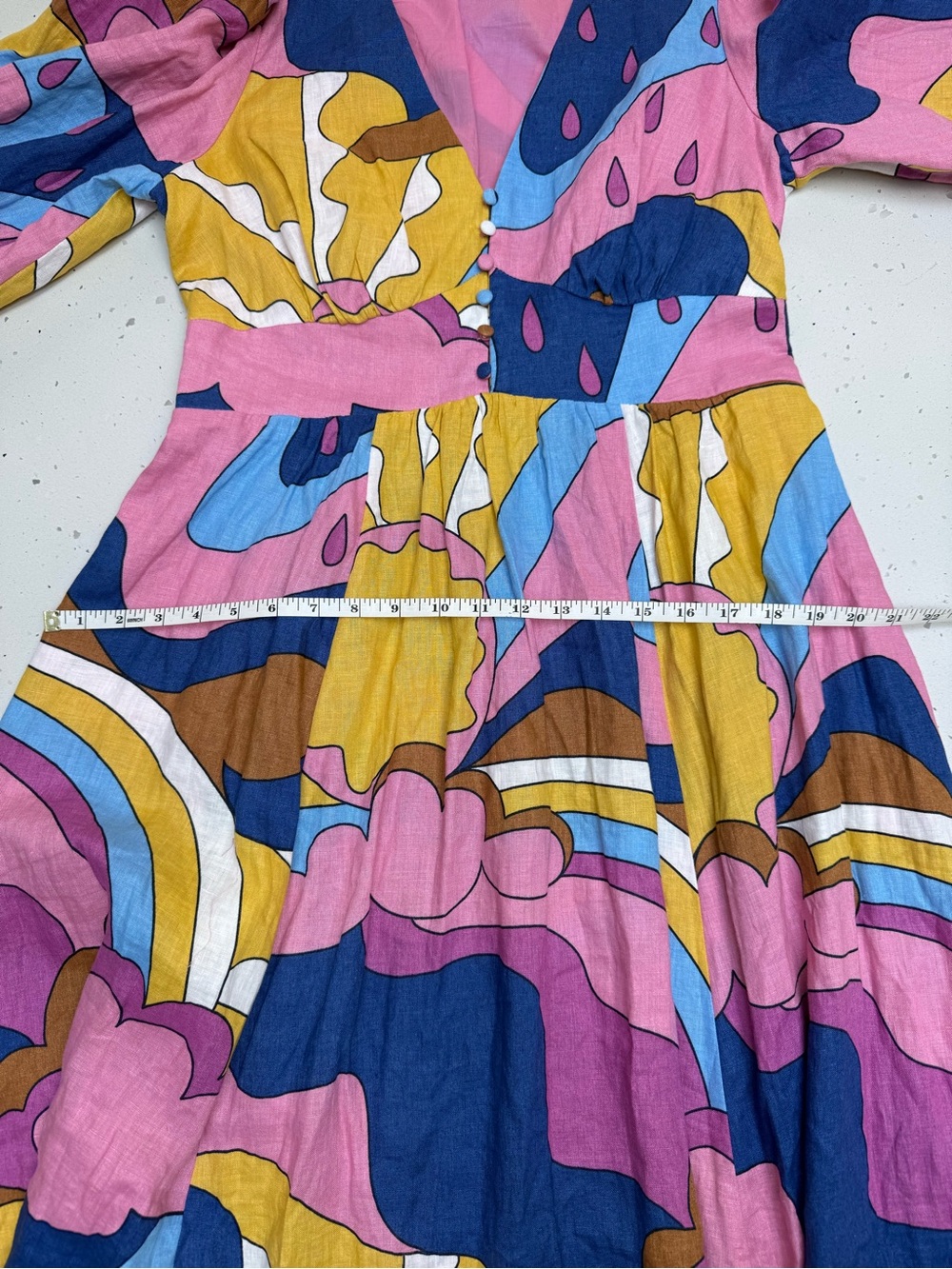 Boden NWT Linen Puff Sleeve Maxi Dress US 10R - Picture 8 of 10